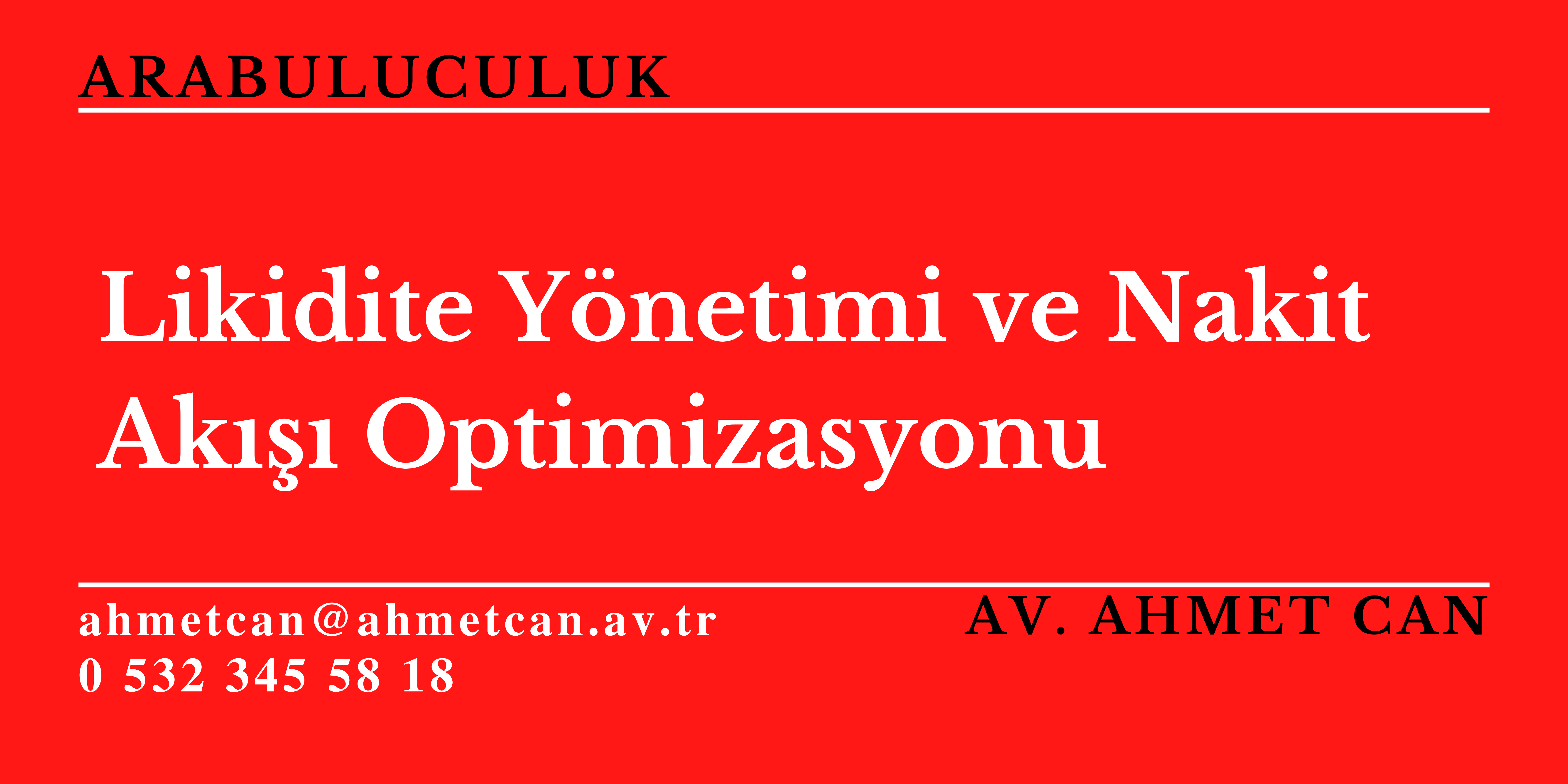 Likidite Ynetimi ve Nakit Ak Optimizasyonu